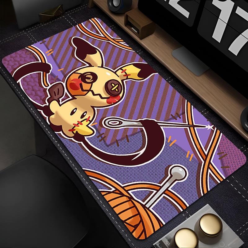 Large Mouse Pad Pokemon Mimikyu xcm Carpet Laptop Locking Edge Game Keyboard Mat Mousepad Edge White Tassel Rubber Table Mat