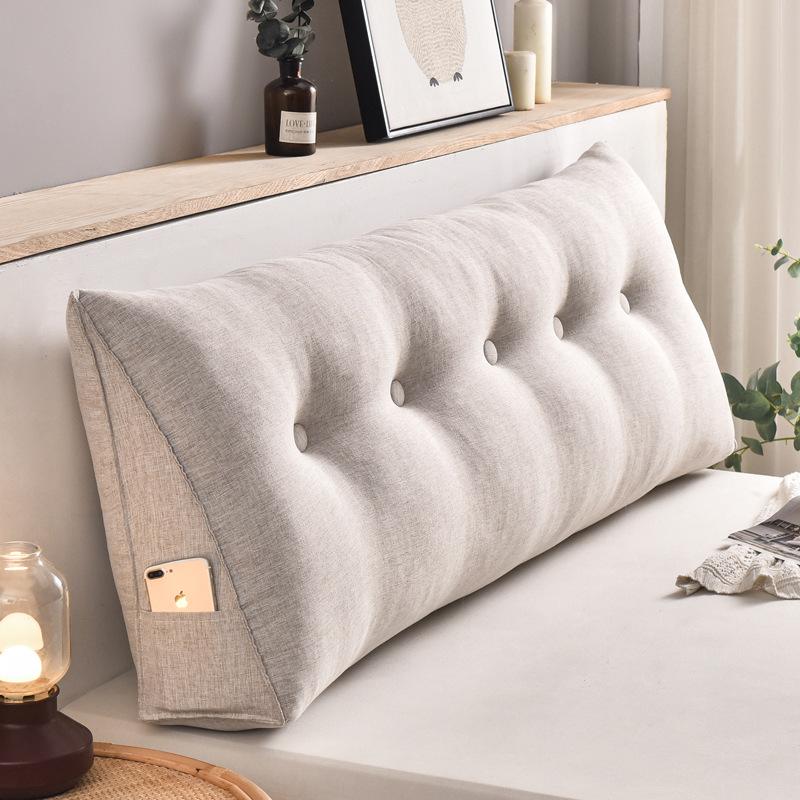 Headboard Cushion Triangular Long Pillow with Filler Reading Large Backrest Support Wedge Bed Daybed Comfort Rest Waist Pillow