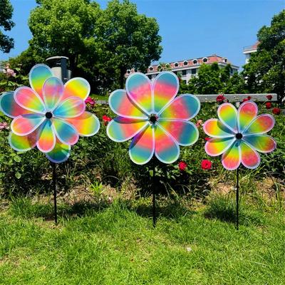 ПВХ Вращающийся Подсолнух Ветряк Большой Вращающийся Стол Ветряная Мельница Декор для Вечеринки на Открытом Воздухе Пикника
