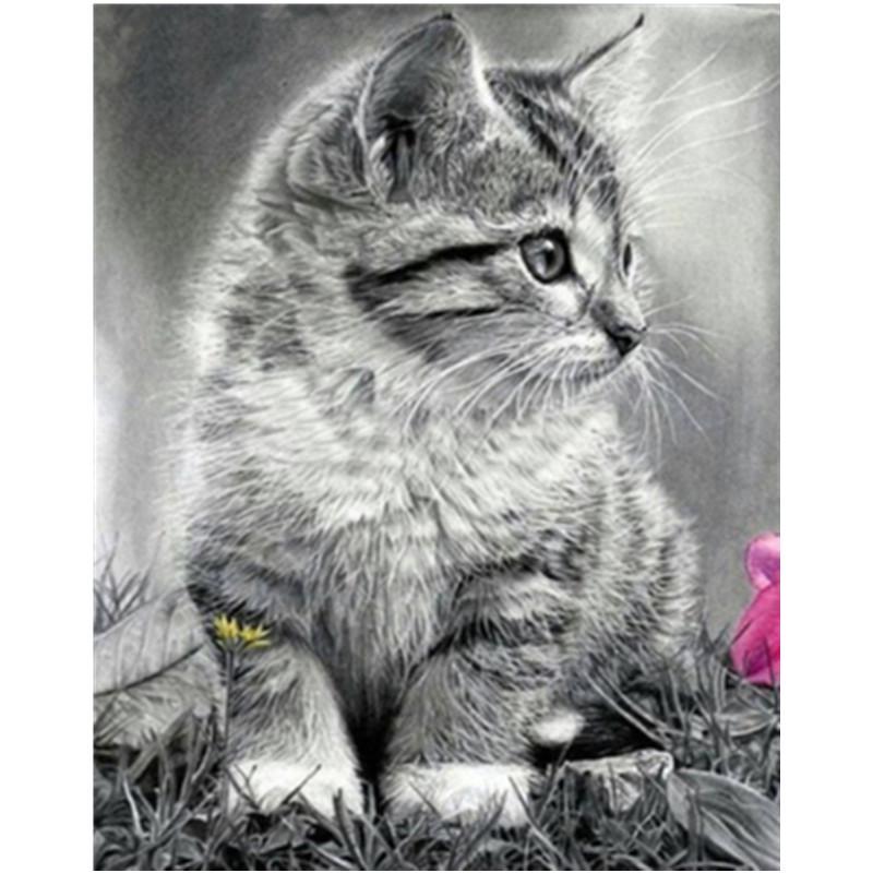 5D Diy Diamond Painting Low-key Cat Embroidery Cross Stitch Home Decor Handmade Gift