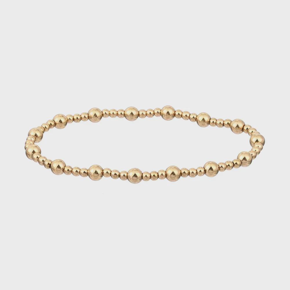 Эластичный браслет из бисера из золота 18 карат, не выцветает, для больших запястий - европейский и американский стиль