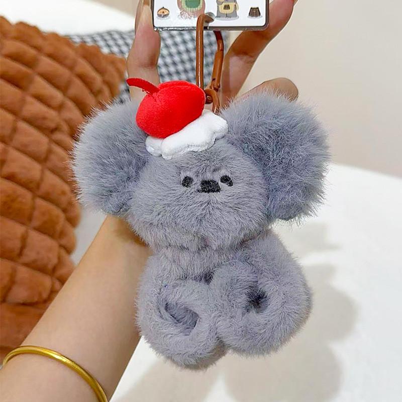 Woodland Koala Hedgehogs Plush Papa Circle Keyring Toy Popping Children Gift