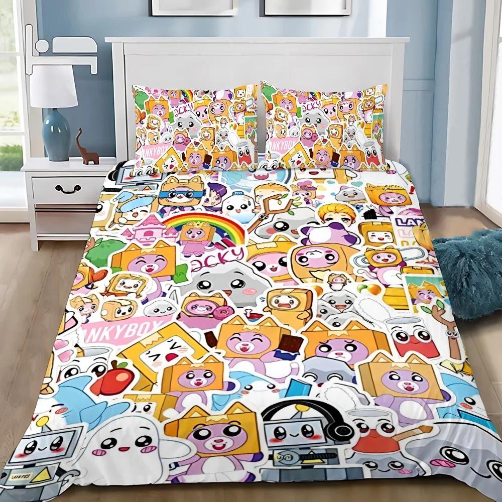 Мультяшный пододеяльник наволочка комплект постельного белья L-Lankyboxes взрослый мальчик девочка украшение спальни детский подарок односпальный двуспальный большой размер