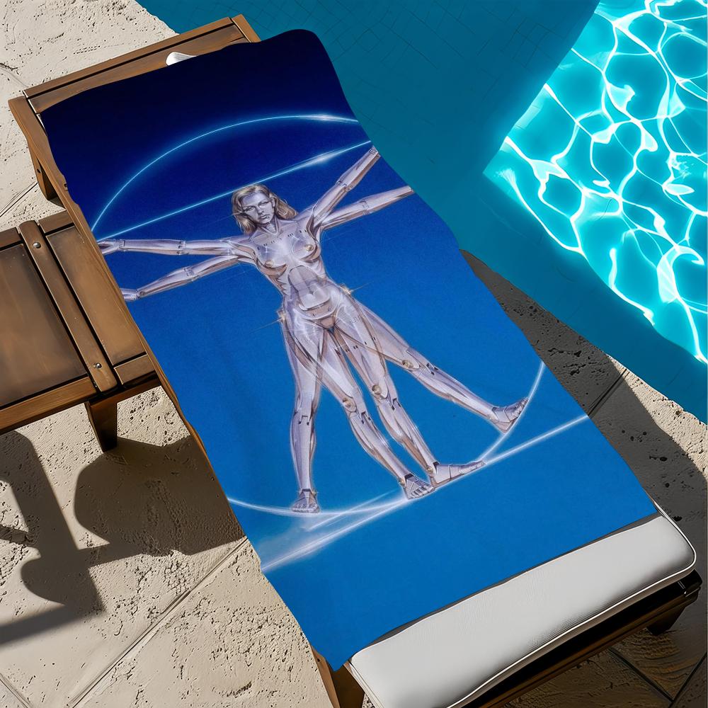 H-Hajime Арт Полотенце Пляжное Быстросохнущее Мягкое S-Sorayama-S Бассейн Полотенца Подарок для Путешествий Спортзал Душ Кемпинг спорт