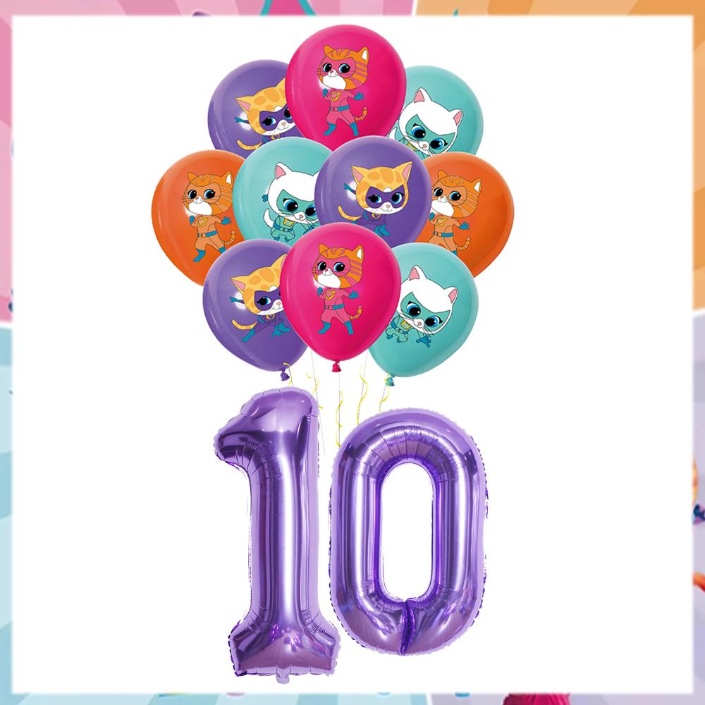 Superkitties Birthday Balloons Party Decorations Napkins Cake Topper Party Supplies Baby Shower Child Birthday Party Favors