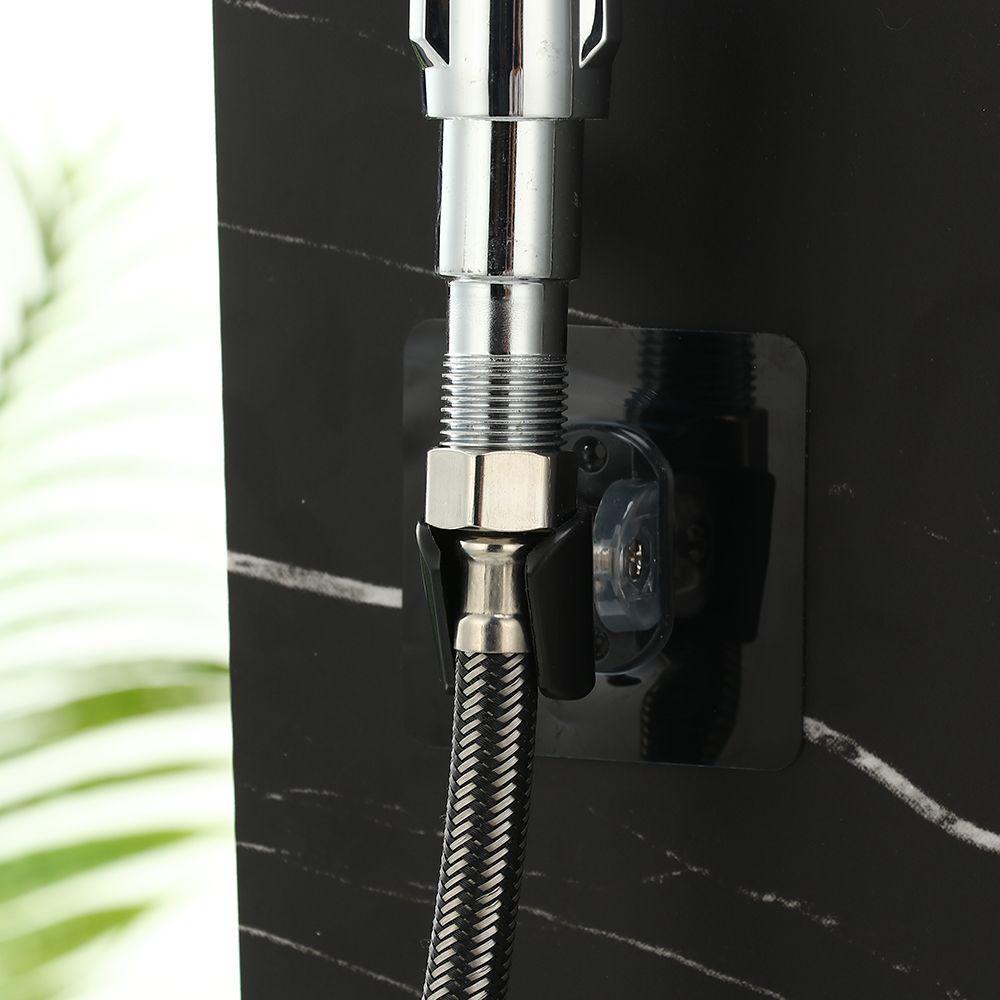 Reusable Punch-free Self-adhesive Shower Bracket Wall Rack Bathroom Hooks Shower Head Holder
