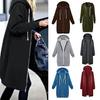 Women Long Sleeve Solid Color Coat Thick S Drawstring Long Lady Jacket Women Clothes