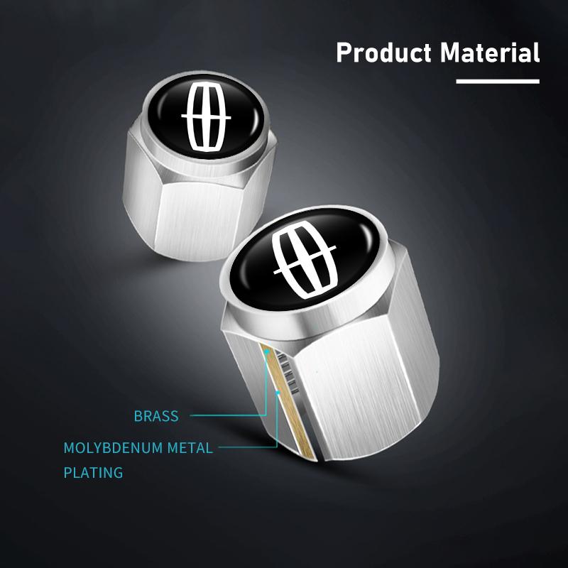 5ps Car Wheel Tyre Valve Protection Cover Alloy Dust Proof Cap For Lincoln Mondeo MKZ MKX Aviator Navigator Continental Corsair sl1