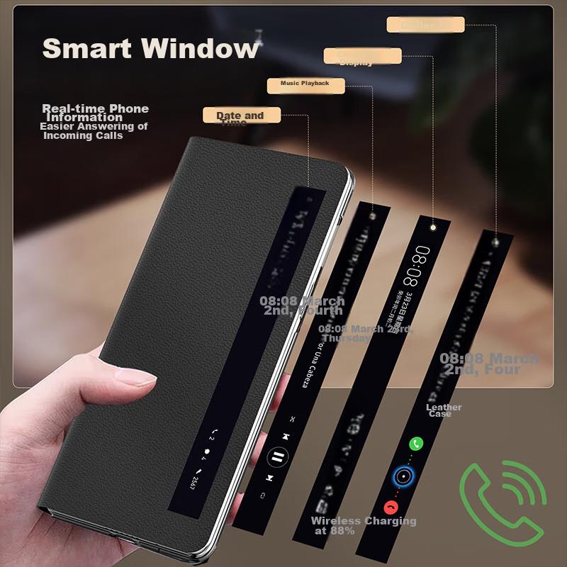 Pipiqiao Drop-Resistant Wristband StyleCase for Vivo X Fold 3, Green Leather Foldable Screen Smart View Ultra-Thin Shockproof High-End Customized