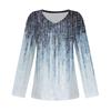 Women's T Shirt Tee Printed Falling Shoulder Sleeve Long Sleeve Daily Weekend Fashion Basic V Neck Regular Top