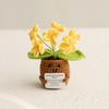 Positive Vibes Plant Doll: Knitted Potted Bouquet and Desk Ornament
