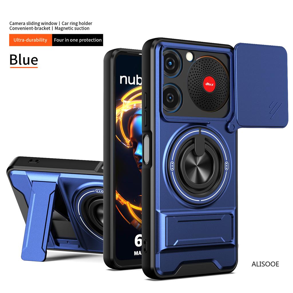 Чехол Funda для Nubia Music 4G с поворотным механизмом, защитой камеры, кольцевой подставкой и противоударным покрытием.