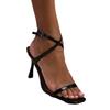 Where's That From Womens/Ladies Florida Barely There Faux Leather Crossover Strap Wide High Heels