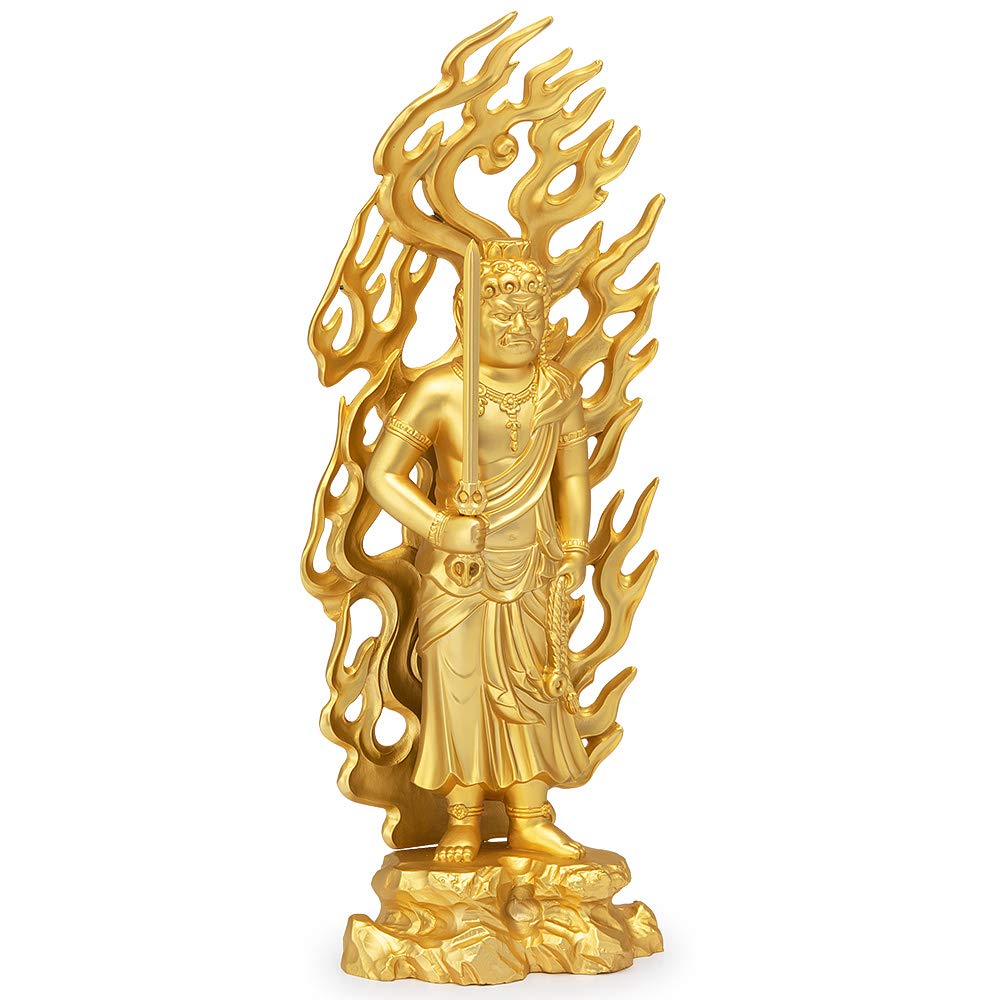 Buddhist altar shop Takita Shoten Статуя Будды Фудо Мёо, сплав с золотым покрытием, 21 см x ширина, автор Хидеун, отпугивает добрые благословения, выпущенные Такита Сётэн