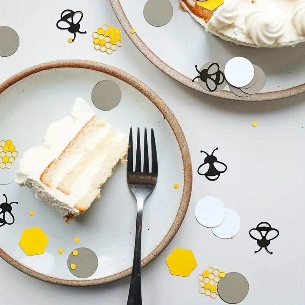 100pcs Cartoon Bee Hive Confetti Black Golden Bee Theme Decoration Birthday Party