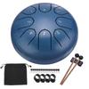 Uxcell Steel Tongue Drum, 6" 8-Note Steel Hand Drum with Bag, Mallets, and Sheet Music, Worry-Free for Yoga, Meditation, and Camping (Dark Blue)