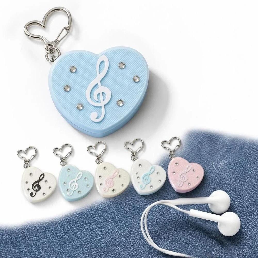 Dopamine Data Cable Storage Box Musical Note Heart Shape Heart-shaped Key Charm Travel Accessory