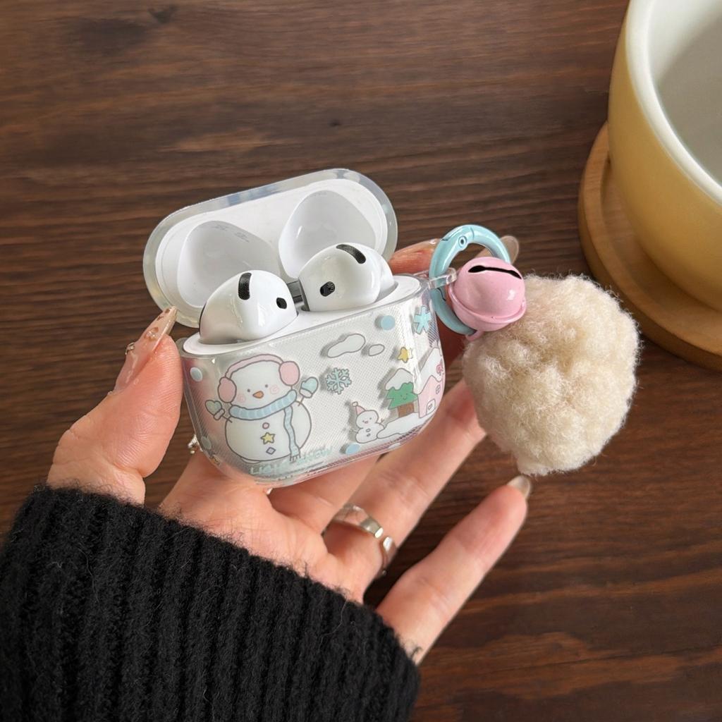 White scarf snowman suitable for AirPods1 protective case Apple 1/1st generation airpodspro1 earphone cover hairball