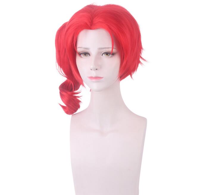 Men 35CM JOJO's Bizarre Adventure Kakyoin Noriaki Ponytail Wig Cosplay Costume Heat Resistant Synthetic Hair Party Role Play Wig