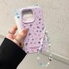 Применимо к чехлу для мобильного телефона iphone16pro Корейский цветочный Apple 17/15 с браслетом ins нишевый 17 защитный чехол