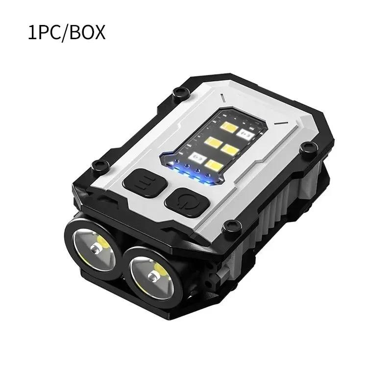 Super Bright Powerful Pocket Torch Light, Multifunctional Magnetic COB LED EDC Mini Keychain Flashlight USB Rechargeable for Outdoor Emergency