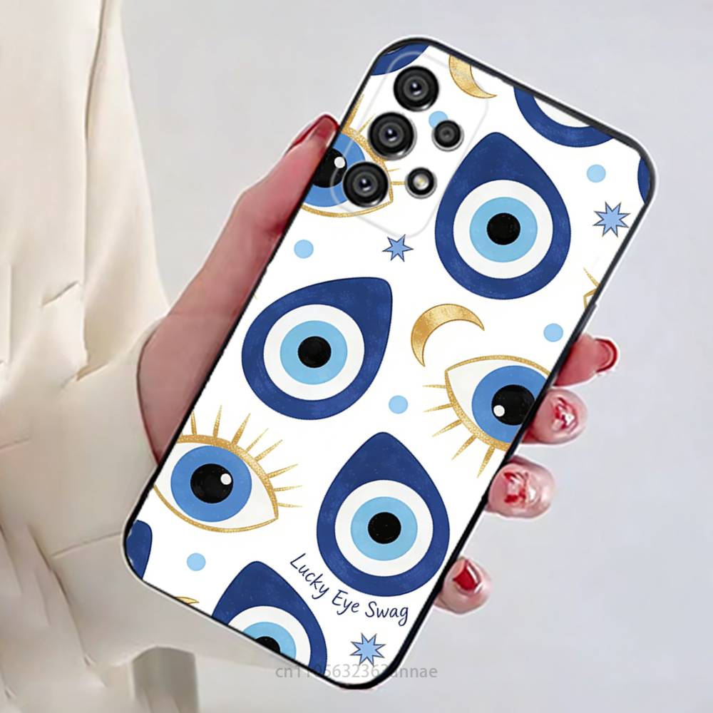 Чехол для телефона с принтом Синий Глаз Удачи и Сглаза для Samsung Galaxy A73,23,53,33,14,24,13,72,22,52,32,54,A34 Мягкий чехол