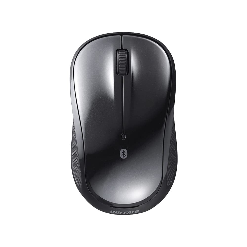 Buffalo Bluetooth Blue LED Quiet 3 Button Mouse Black Compatible with Long Battery Life Up To 450 Days Lightweight BSMBB105BK