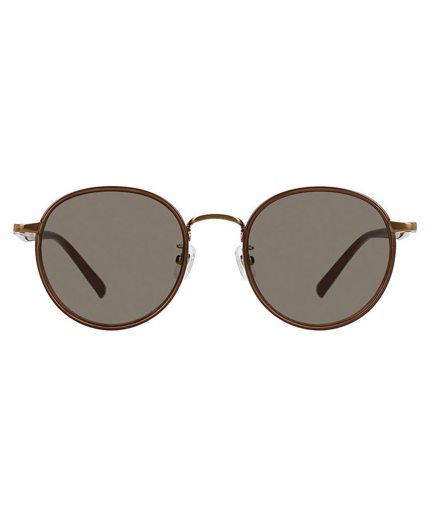 Zoff x UNITED ARROWS ZA251G01-43A1 Boston Sunglasses Brown Clear Colored Lenses Round Metal Frame UV Protection Unisex