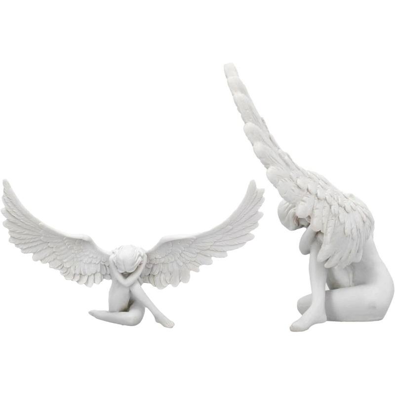 Ретро ангел садовая статуя богини украшения из смолы Крыло ангела миниатюрные фигурки для патио и двора украшение дома статуи и фигурки ангелов для дома
