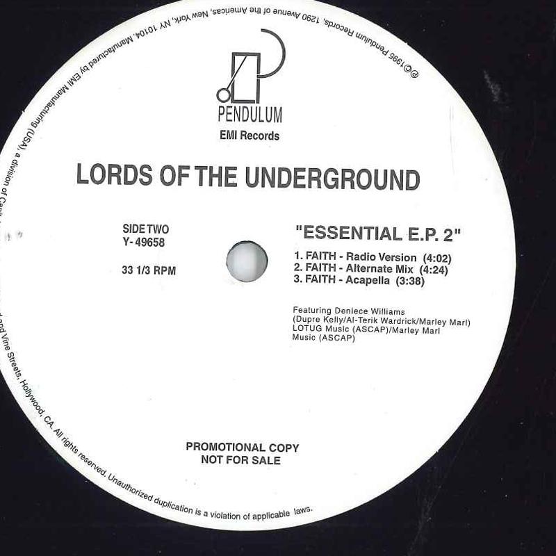 12-дюймовая пластинка LORDS OF THE UNDERGROUND Essential E.p. 2 Y49658 PENDULUM RECOR 1995 США Рэп Хип-хоп R&B Б/У