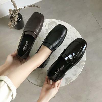 Черные женские кожаные туфли на танкетке с квадратным каблуком, оксфорды, мягкая подошва, профессиональные нескользящие туфли для работы в гостинице