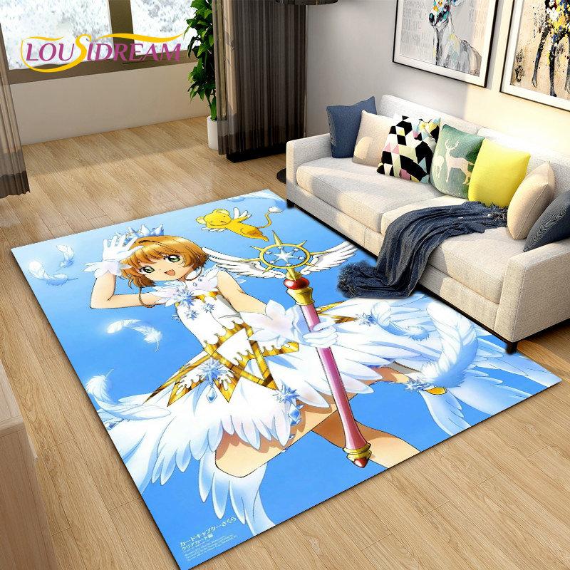 Ковер с изображением сакуры Cardcaptor Cute Cartoon Area Rug, ковер для гостиной, спальни, дивана, коврика для украшения, детский игровой нескользящий коврик для пола