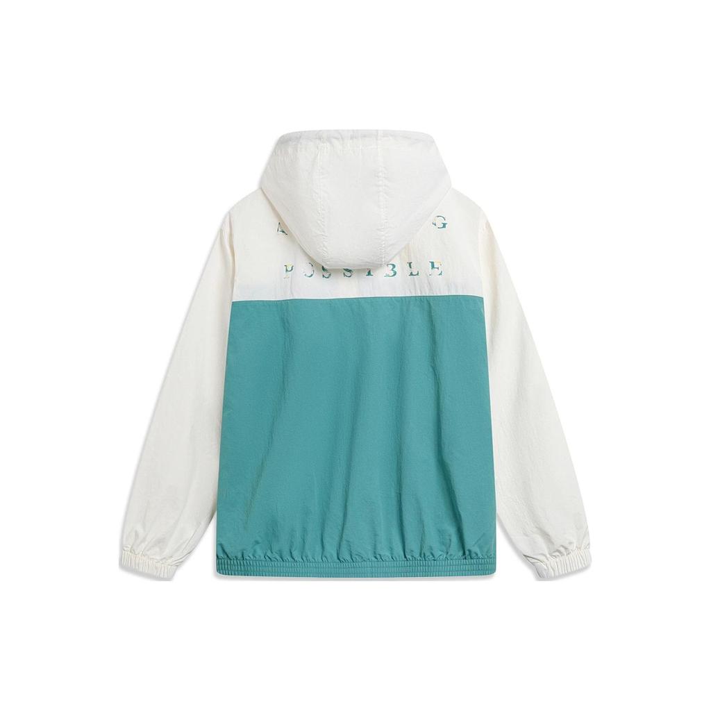 Li-Ning Мужская ветровка свободного кроя с капюшоном в стиле колор-блок AFDT379-8