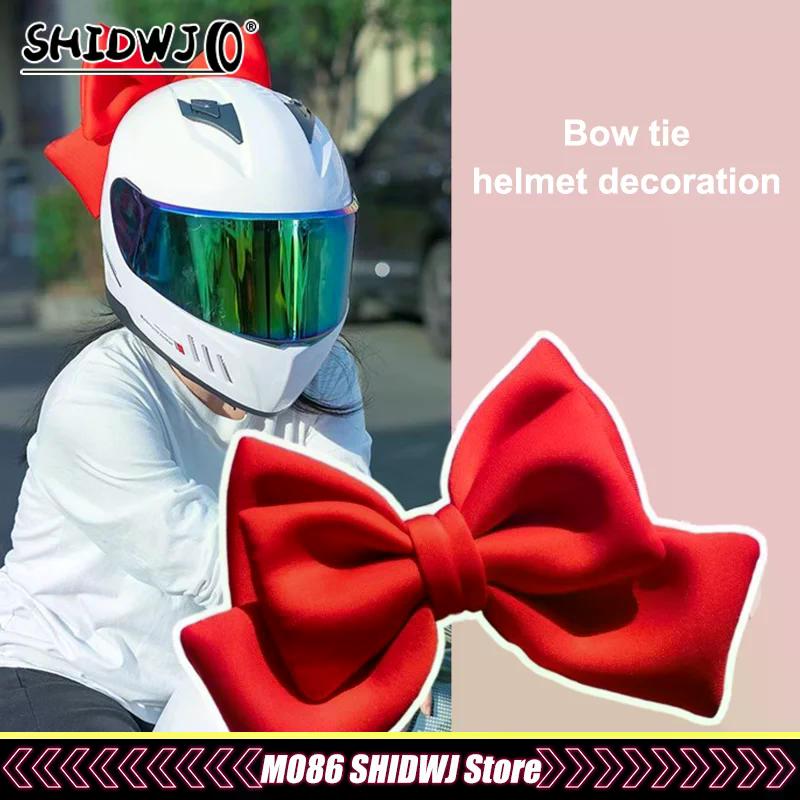 Helmet Accessories Bow Ribbon Decoration Double-layer Strong Fixation Cute Bowknot Accessories For Electric Motorcycle
