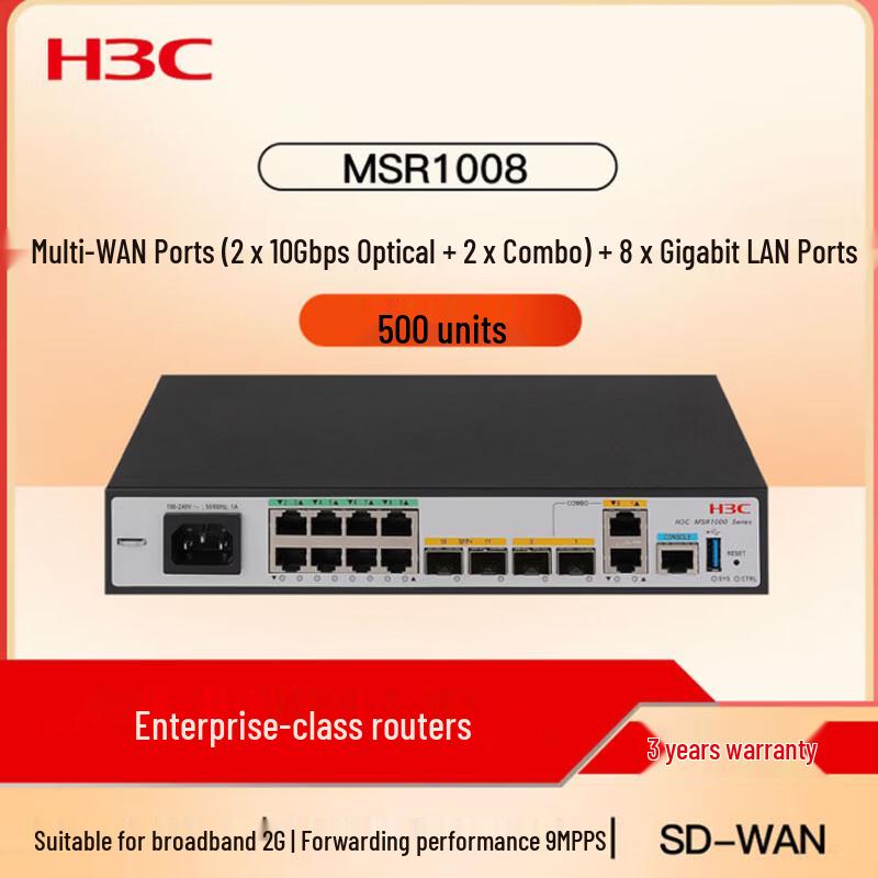 Многосервисный маршрутизатор H3C MSR1008 с управлением интернет-трафиком