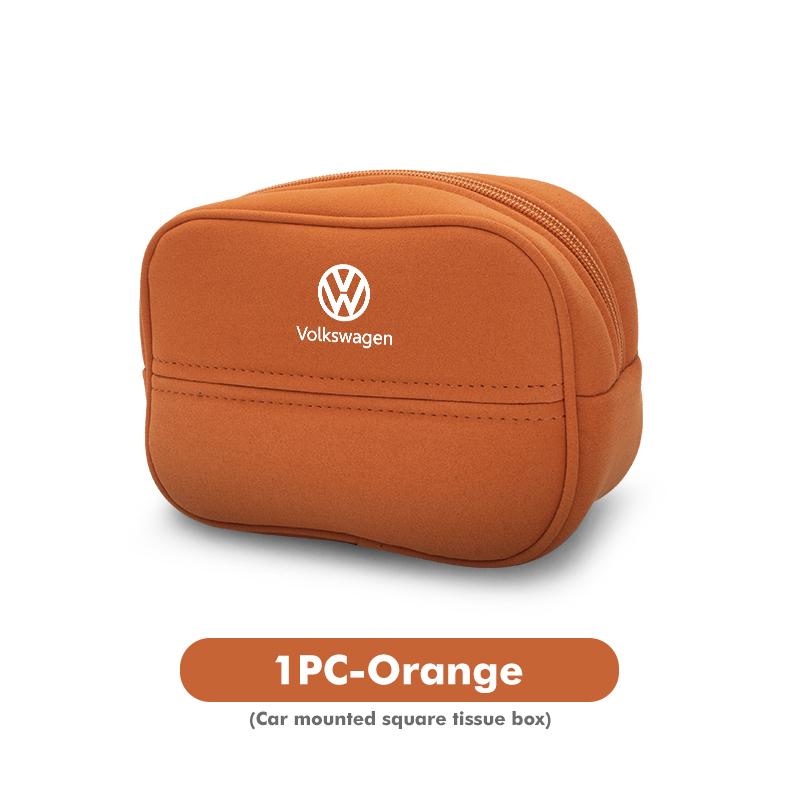 For Volkswagen VW Car Mounted Tissue Box Suede Material Auto Tissue Storage Bag Polo Jetta Sagitar Magotan Passat B5 B6 B7 CC