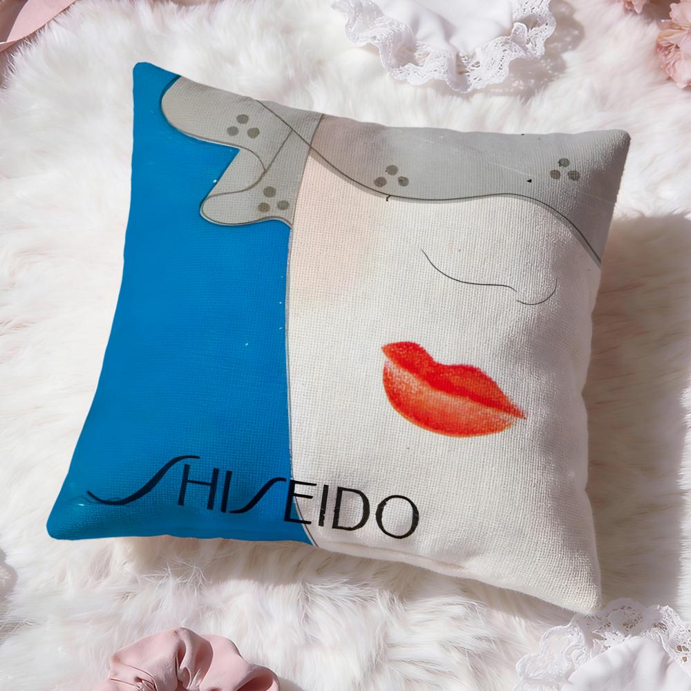 Логотип бренда s-Shiseido Подушка-чехол Premium Comfort Двусторонняя наволочка - Дизайн "Два в одном" для любой комнаты и салона автомобиля