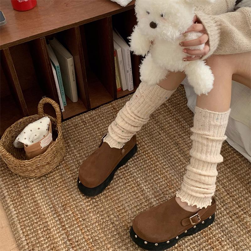 Женские милые милые Y2k теплые зимние и осенние цветные гетры в горошек, чехлы для лодыжек