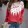 European and American Autumn Women's Hoodie Christmas Themed 3D Printed Long Sleeved Round Neck Women's Long Sleeved T-shirt