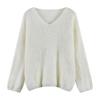 Korean Long-Sleeved V-Neck Mink Fur Loose Top: Slimming, Age-Reducing 2023 Autumn/Winter Sweater