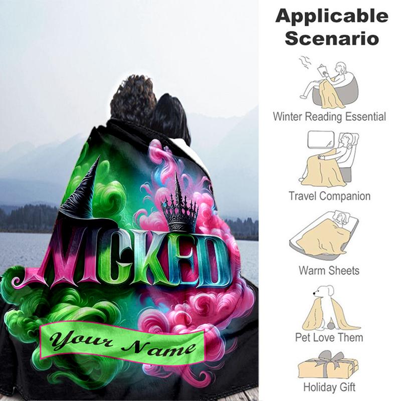 1PC Custom Name Fantasy Adventure flannel blanket versatile,all-season throw suitable for the living room,bedroom,camping,travel,and gift