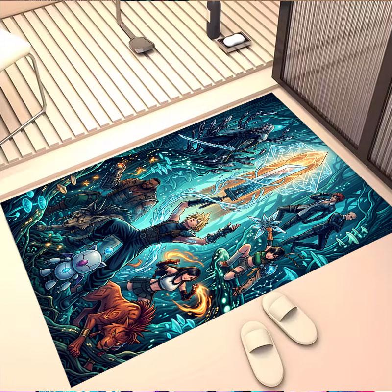 Final Fantasy Print Rug, Washable Floor Carpet, For Entryway Dorm Laundry Room Office Study, Home Decor Birthday Christmas Gift