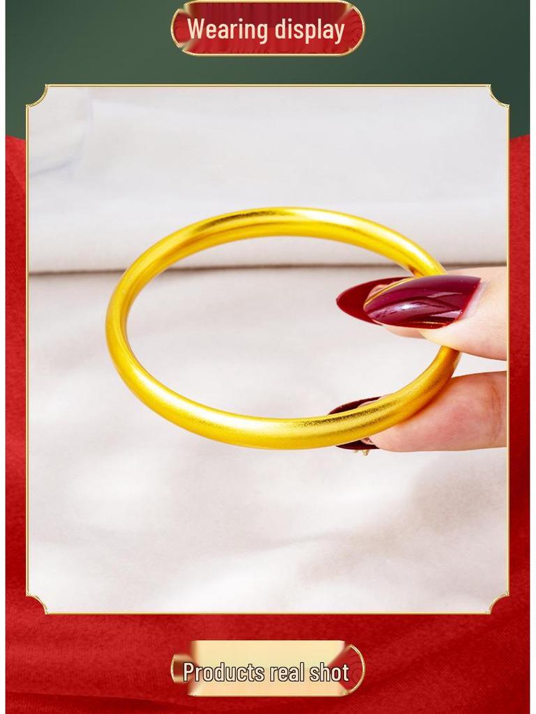 Винтажный матовый браслет-лоафер: Браслет из вьетнамского песочного золота в национальном стиле с устойчивым сохранением цвета