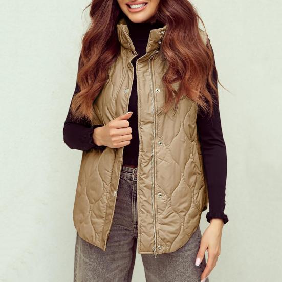 Женский зимний хлопковый жилет с отложным воротником, толстая безрукавка, утепленная верхняя одежда с