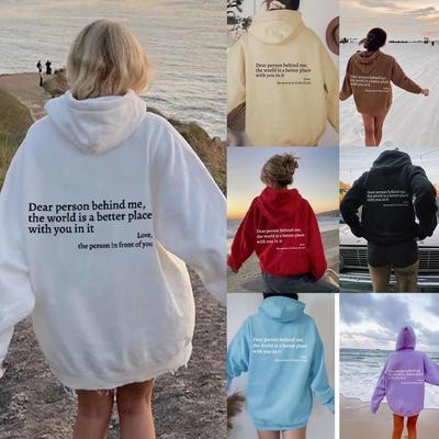 Женский флисовый свитер с рукавами на плечах, однотонный, с принтом букв, карманом-кенгуру, с капюшоном и завязками