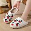 Зимние тапочки из вишневого хлопка для домашнего использования для женщин, нескользящие и теплые тапочки для домашнего использования осенью и зимой