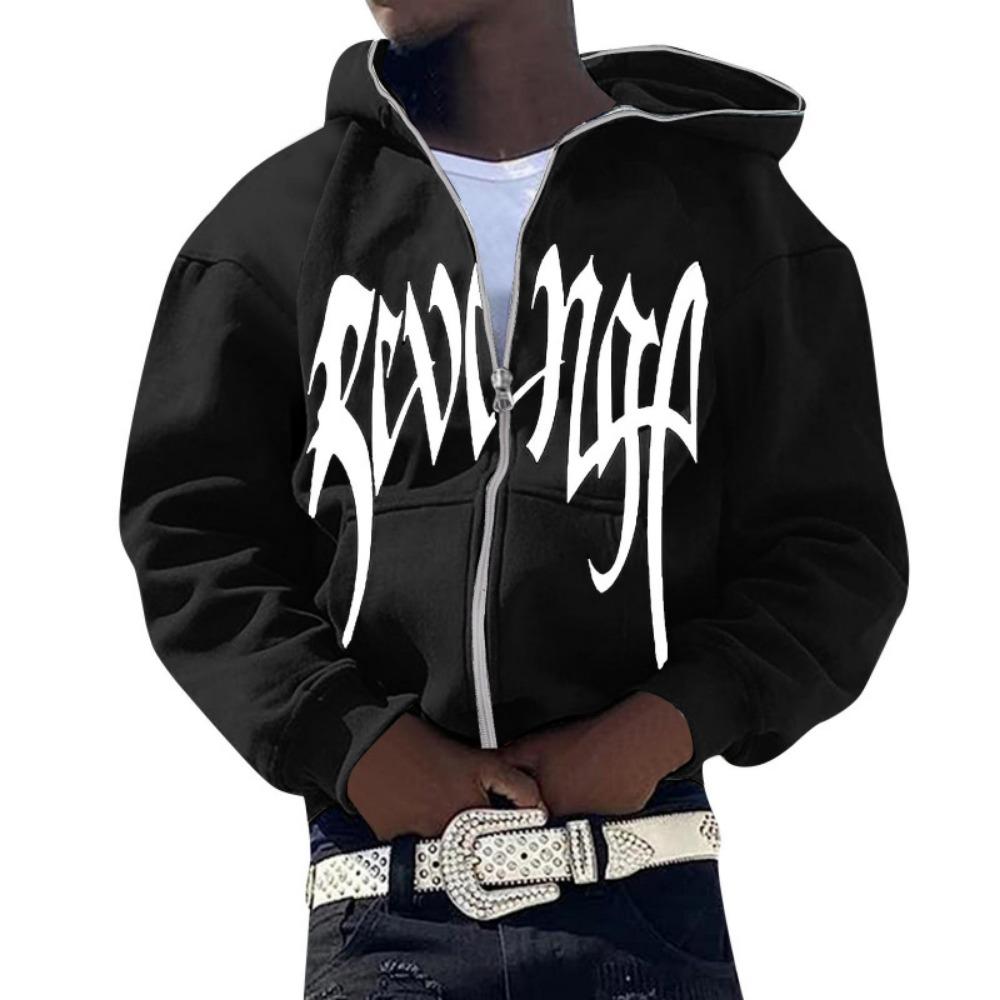 Толстовка с капюшоном на молнии с принтом американских букв для осени и зимы Plush Plus