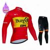 2025 Winter Bike Thermal Fleece Cycling Jersey Set for Men, Long Sleeve, Bicycle Clothing, Bib Pants