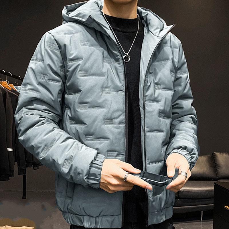 Осень и зима новая мужская теплая хлопковая куртка модная ветрозащитная куртка на молнии с капюшоном на открытом воздухе повседневная мужская зимняя утепленная хлопковая куртка плюс размер S-5XL