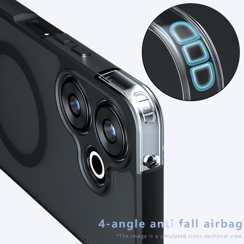 Для Redmi 13 Note 13R Poco M6 Чехол Матовый Magsafe Ударопрочный Встроенный Угол с воздушной подушкой Не желтеющий материал Мягкая обложка